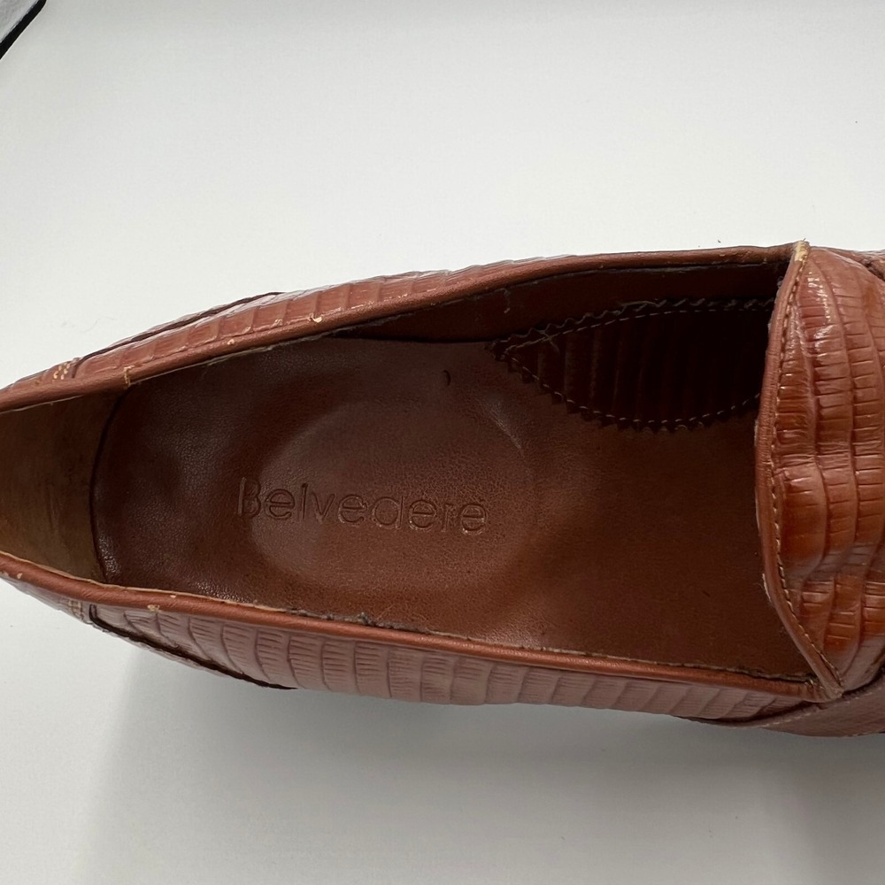 Belvedere Mens Brown Genuine Snakeskin All Leather Brogue Loafer Shoe Size 10 - Picture 14 of 16